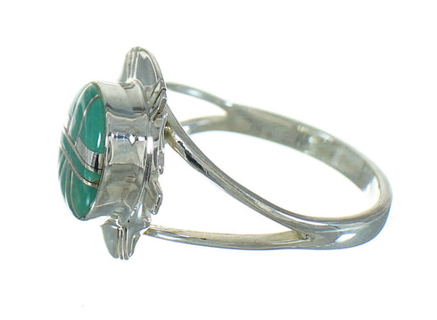 Silver And Turquoise Southwest Ring Size 6-3/4 WX80247